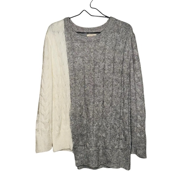 Muche & Muchette Sweaters - Muche & Muchette Colorblock Artsy Minimalist Slit Knit Sweater